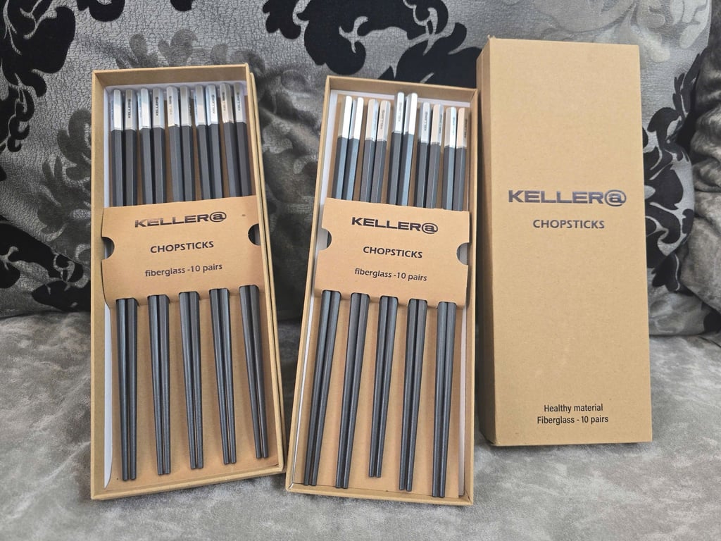 Set 10 đôi đũa chuôi bạc Keller