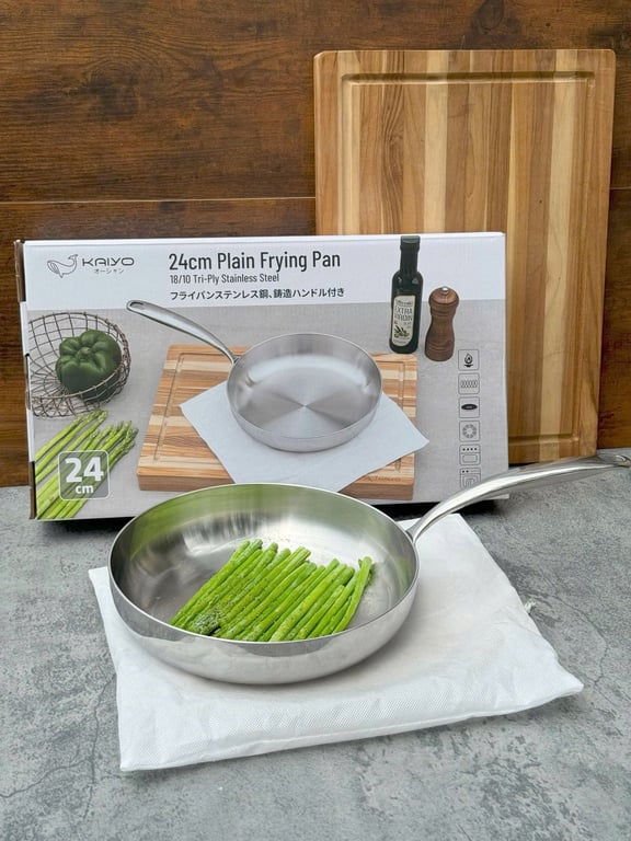 CHẢO ĐÚC INOX TRIPLY KAIYO CẠN LÒNG CÁC SIZE 20CM/24CM/26CM