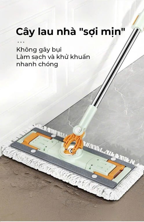 DZA336 - Bộ cây lau nhà thông minh 360 độ Dozzi kèm 4 bông lau