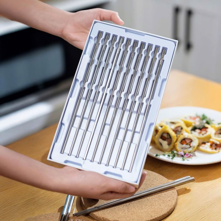 Set 10 đôi đũa inox 316 HAATZ Hàn Quốc