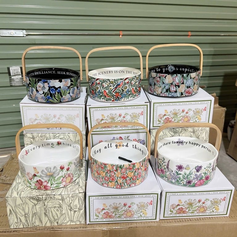 Giỏ đựng đồ ăn nhẹ, đựng trái cây khô, kẹo,...gốm sứ thiết kế theo phong cách Bắc Âu tinh tế