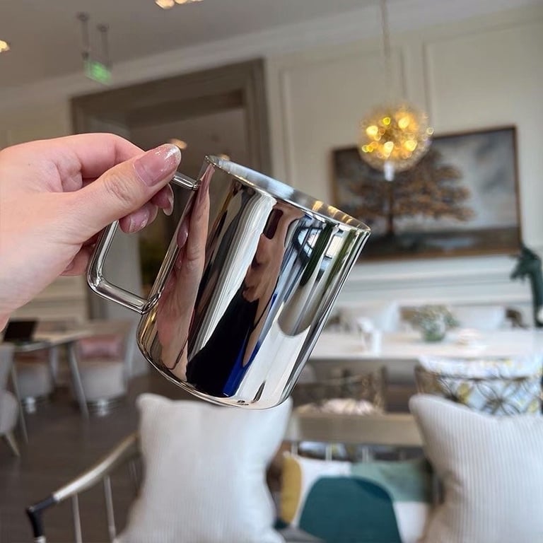 Cốc inox hai lớp có quai cách nhiệt lunkai