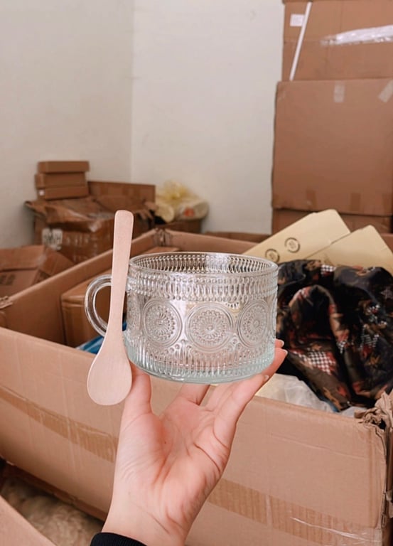 Set 2 cốc thuỷ tinh tiểu thư siêu đẹp