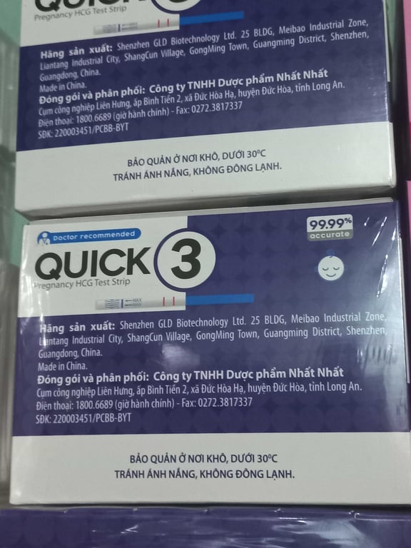 Que Quick 3 thử thai lốc/ 12 cây