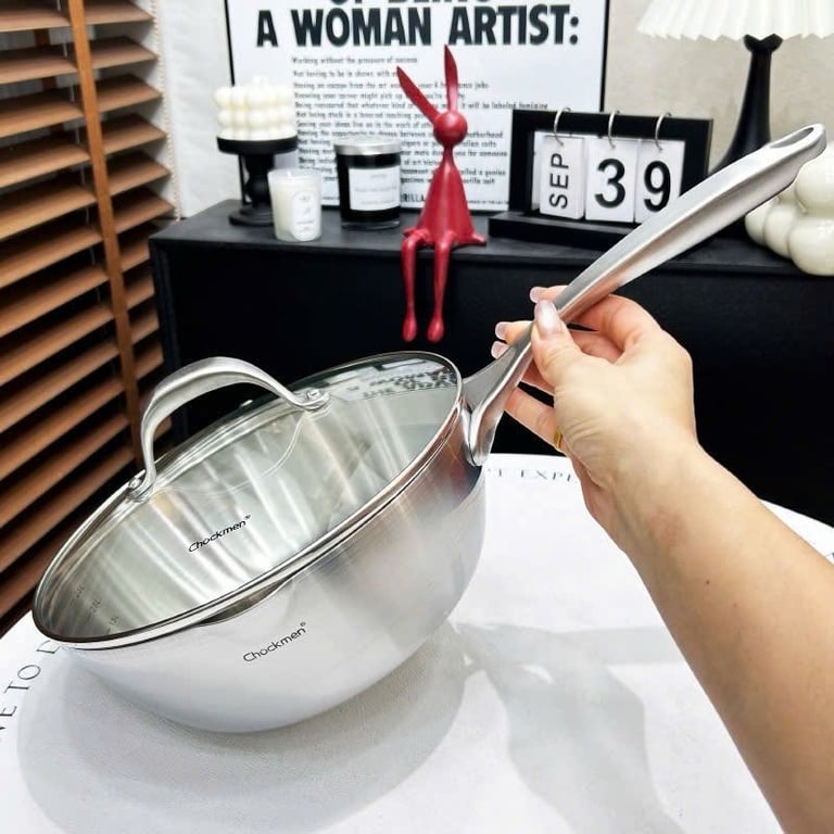 Chảo sâu lòng nắp kính Chockmen 24/28cm CKM218/CKM223