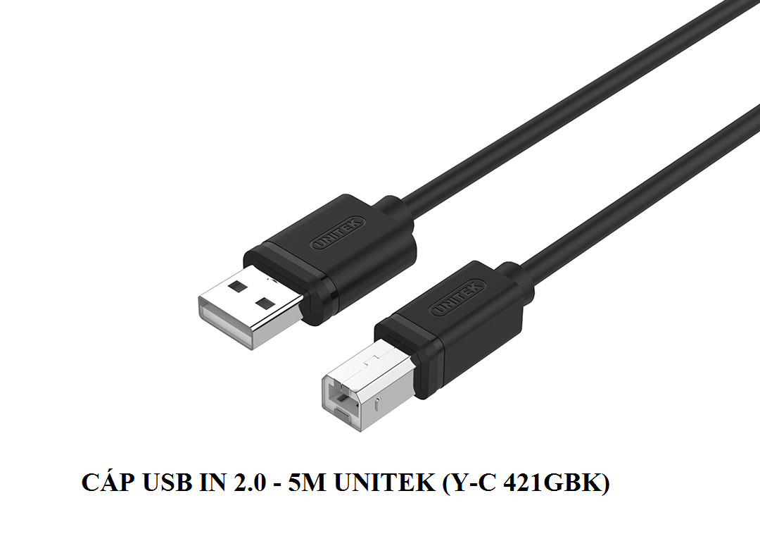 Cáp USB In 2.0 Unitek 5.0M (Y-C 421 GBK)
