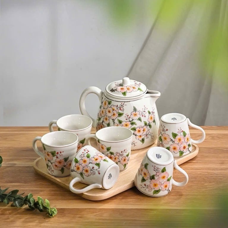 Bộ ấm 6 chén Bát Tràng