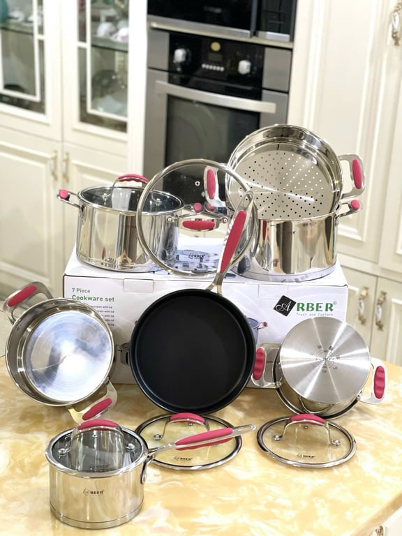 BỘ NỒI ĐỨC INOX 7 MÓN ARBER RUBY KINH ĐIỂN