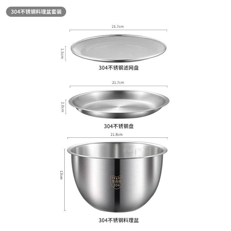 BỘ THAU ĐĨA INOX 3 MÓN