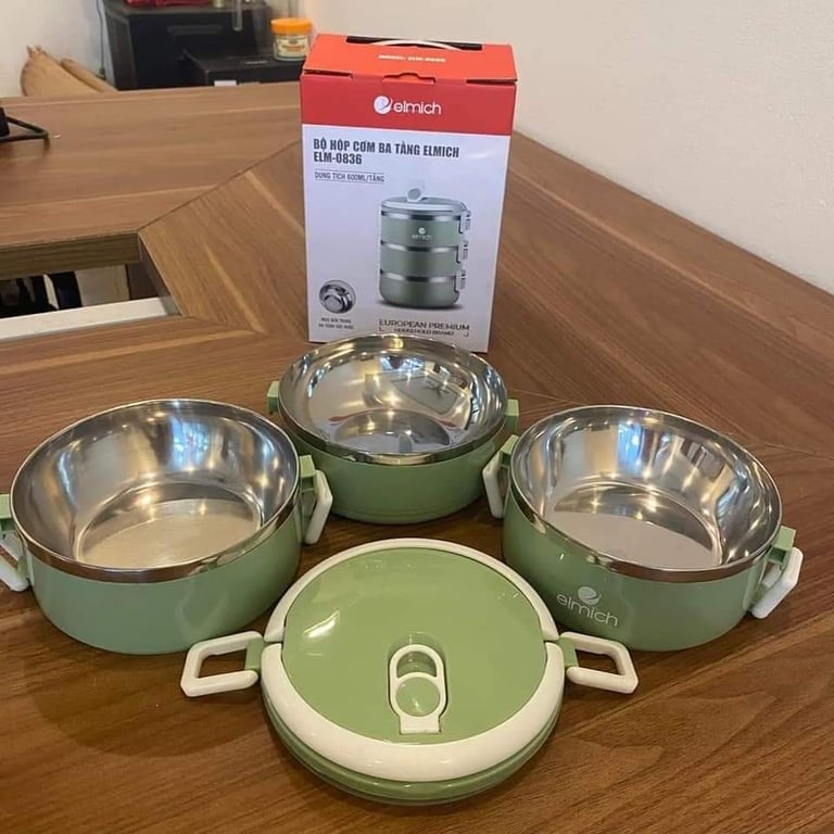 Hộp cơm 3 tầng inox của Elmich
