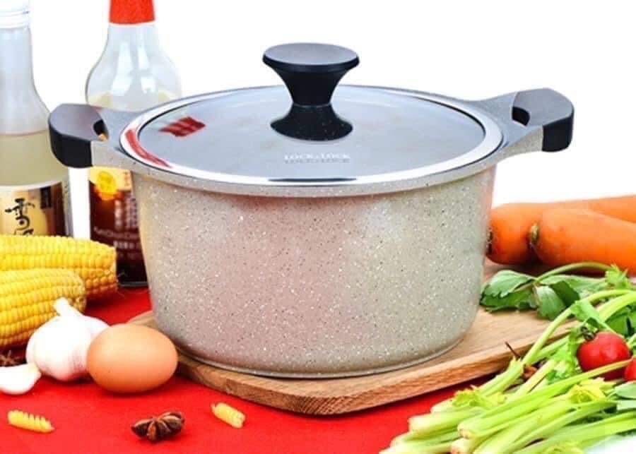 NỒI LOCK ĐÁ 7 LỚP STONE PHI 24cm LOCK & LOCK LCA6244D