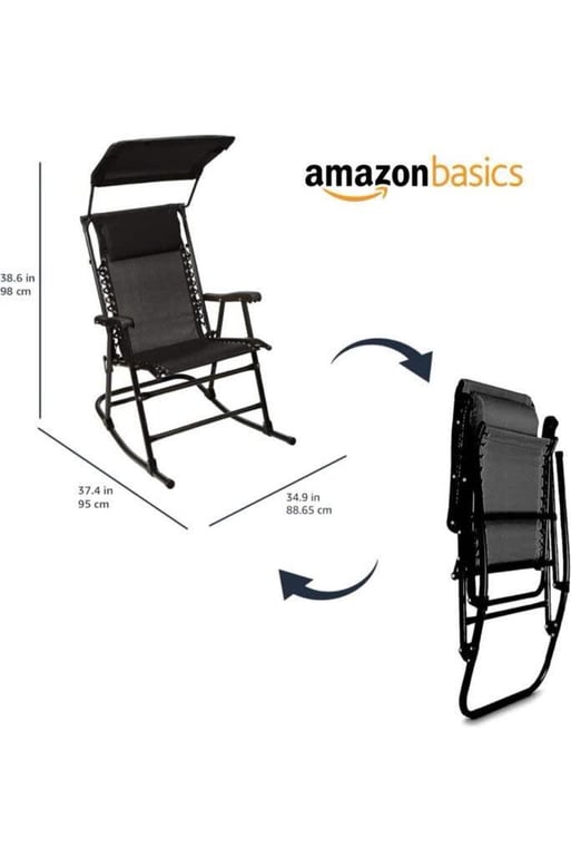 GHẾ XẾP THƯ GIÃN AMAZON BASICS – CÓ MÁI CHE