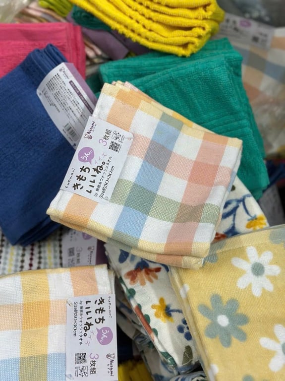 SET 3 KHĂN MẶT COTTON ORGANIC NEZUMI NHẬT 30x30CM