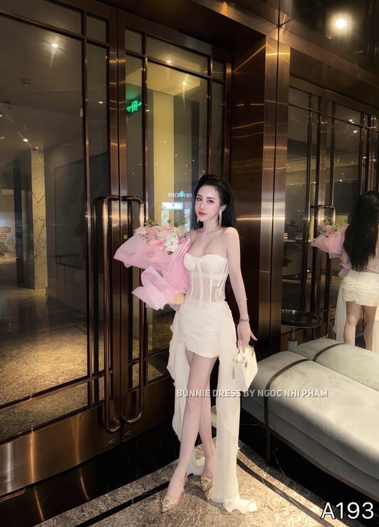 A193- set cúp ren trắng cv tà dài