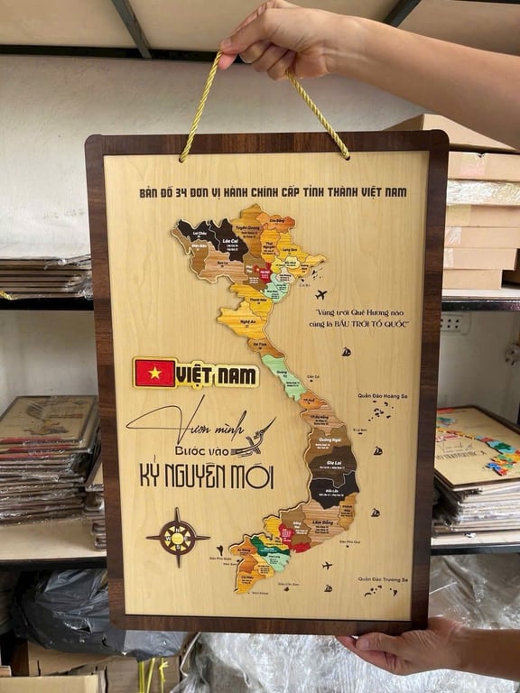 BẢN ĐỒ GỖ VIỆT NAM 34 TỈNH THÀNH