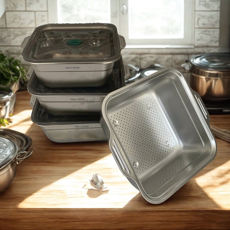 set 4 hộp hút chân không Keller