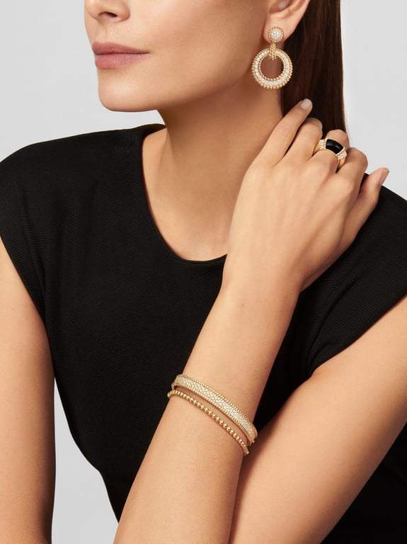 Perlée diamonds bracelet, 3 rows, medium model