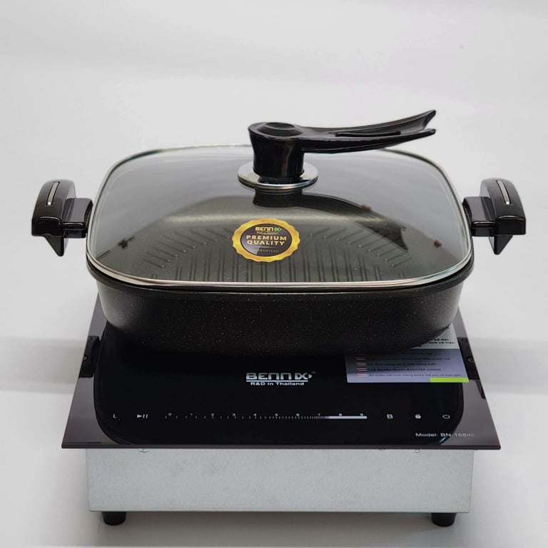 CHẢO VUÔNG ĐÁ ĐÚC BENNIX này đa năng