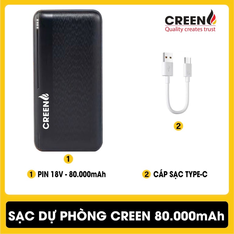 SẠC DỰ PHÒNG 80.000mAh CREEN