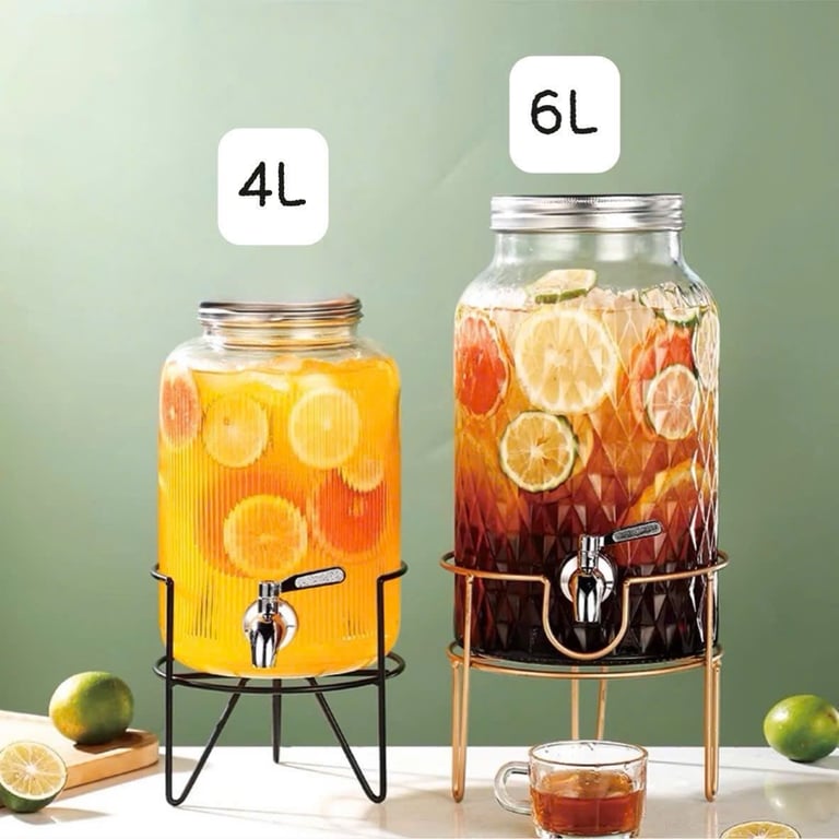 Bình thuỷ tinh ngâm hoa quả có vòi 4L & 6L