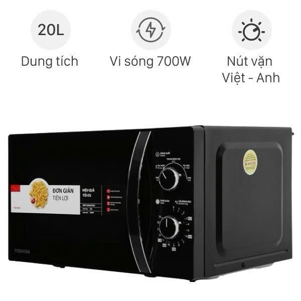 Lò vi sóng Toshiba MWP-MM20P 20 lít màu đen/ trắng