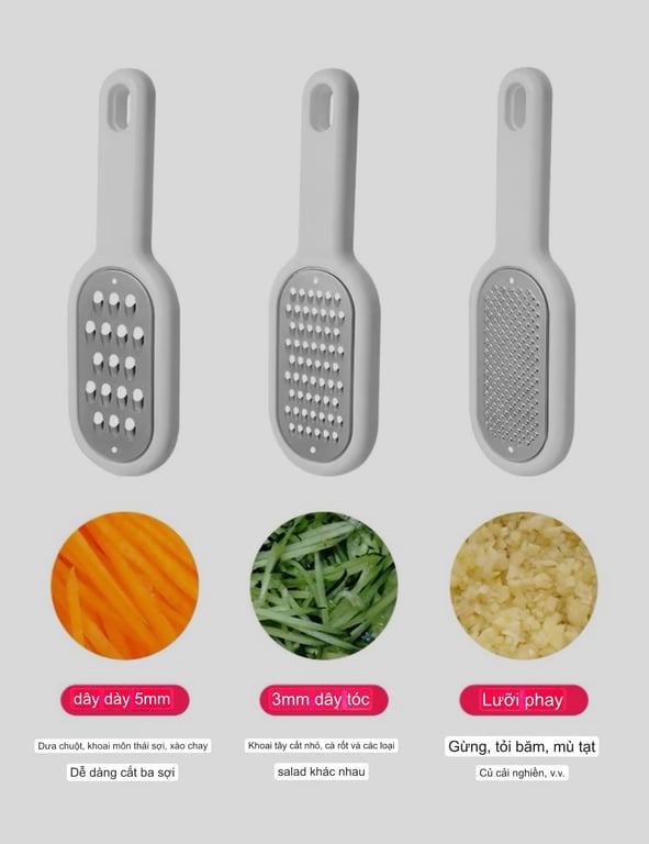 Bộ 3 dụng cụ bào sợi mài nhỏ thực phẩm