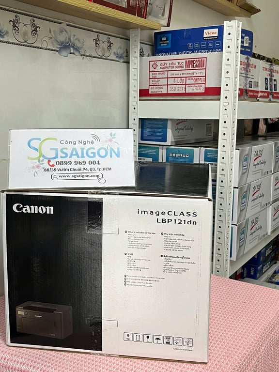 Máy In Laser Trắng Đen Đơn Năng Canon LBP 121DN (In đảo mặt/ A4/ A5/ USB/ LAN)(BH 24T)