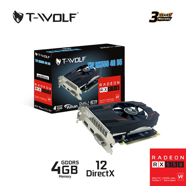 Card Đồ Họa T-WOLF TW-RX550 4G D5