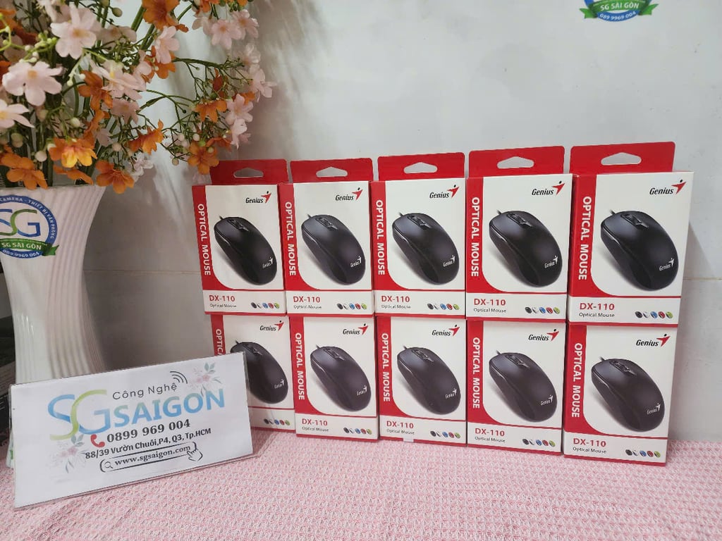Chuột Máy Tính Có Dây Genius DX-110 (Màu Đen)