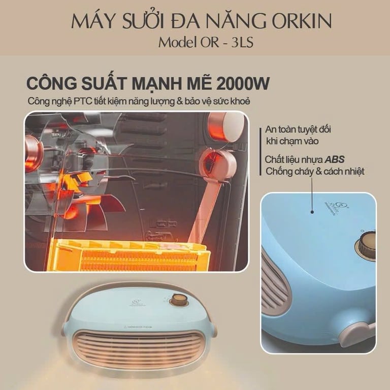 Máy sưởi gốm Orkin- Model: 0R-3LS