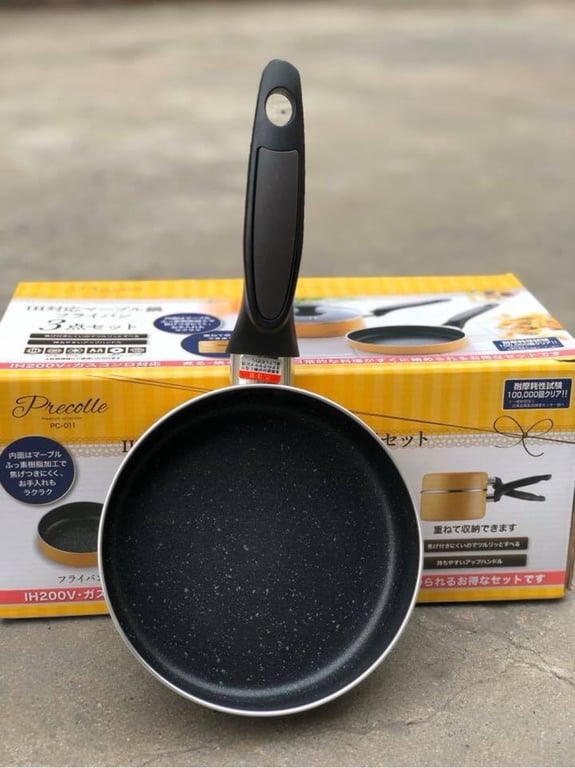 Set 2 nồi chảo 16cm kèm nắp đậy Pearl Nhật