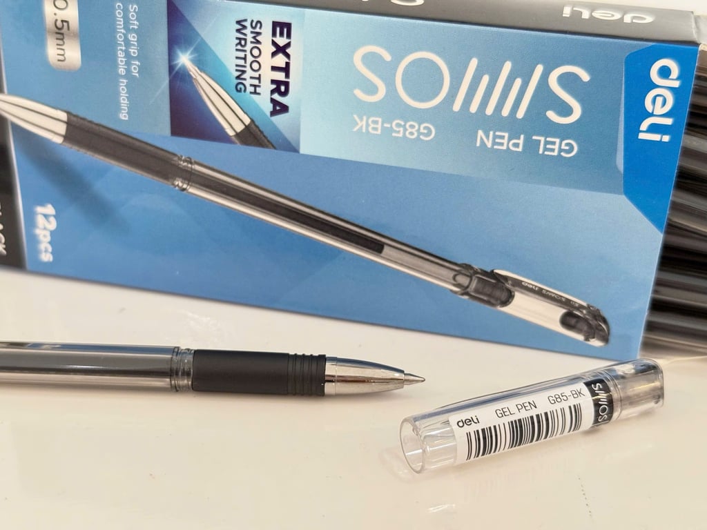 Set 12 Bút bi nước văn phòng mực gel 0.5mm Deli EG16
