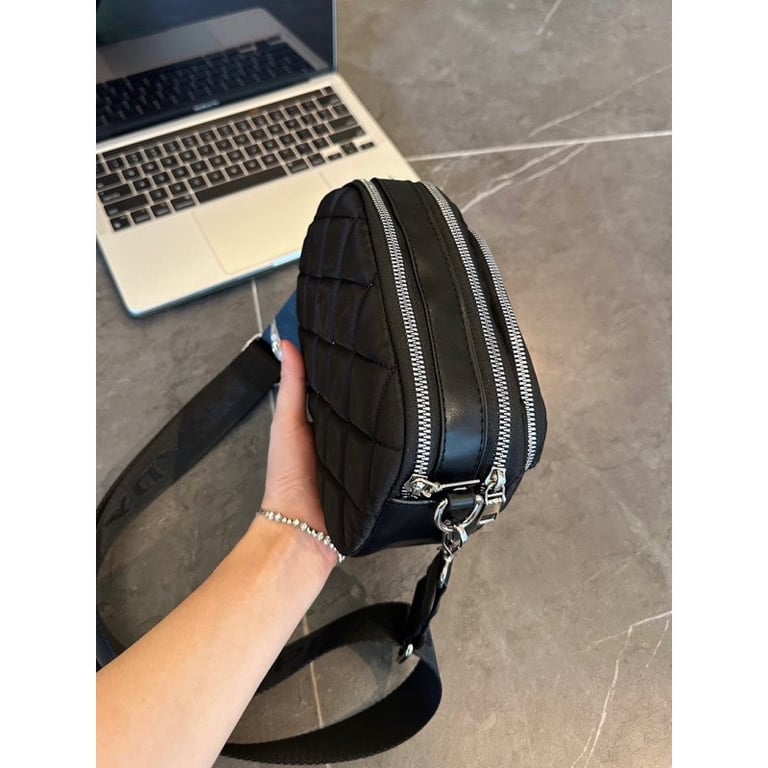 Túi đeo chéo Prada new vải dù ô trám 3 ngăn