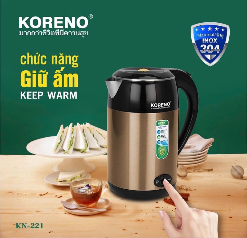 ẤM SIÊU TỐC KORENO 2L 1800W KN-221