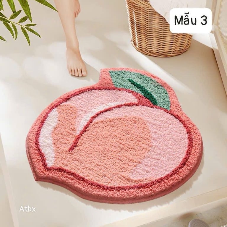 Set 2 thảm THẢM CHÂN NỈ LÔNG HÌNH QUẢ SIÊU XINH