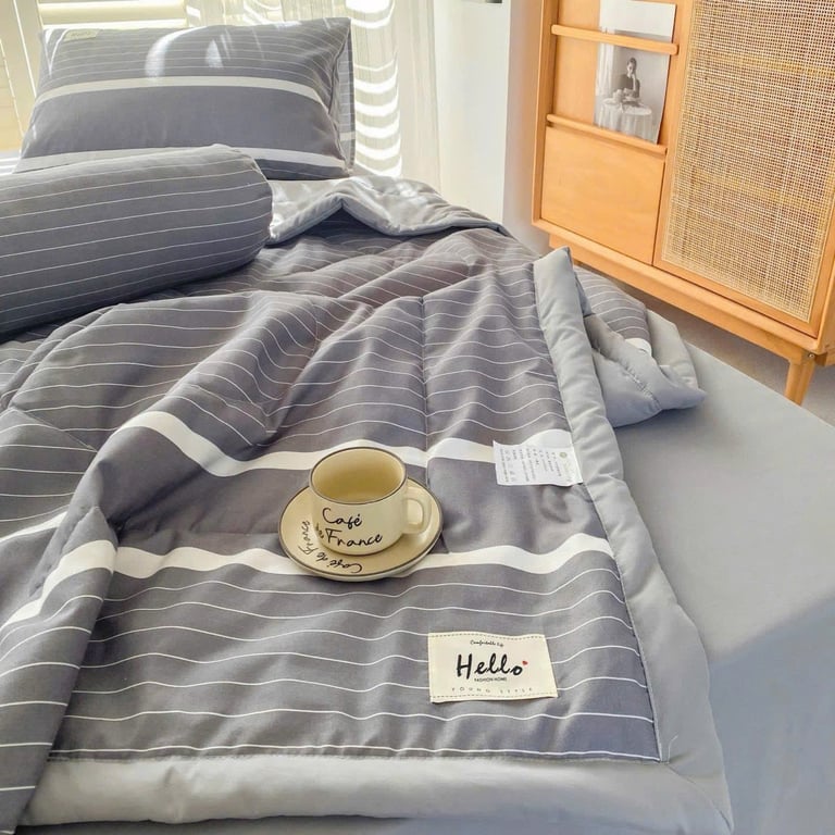 Set 5 món cotton đũi chăn trần