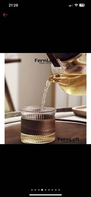 Bộ ấm trà thuỷ tinh chịu nhiệt cao , trong suốt như pha lê .