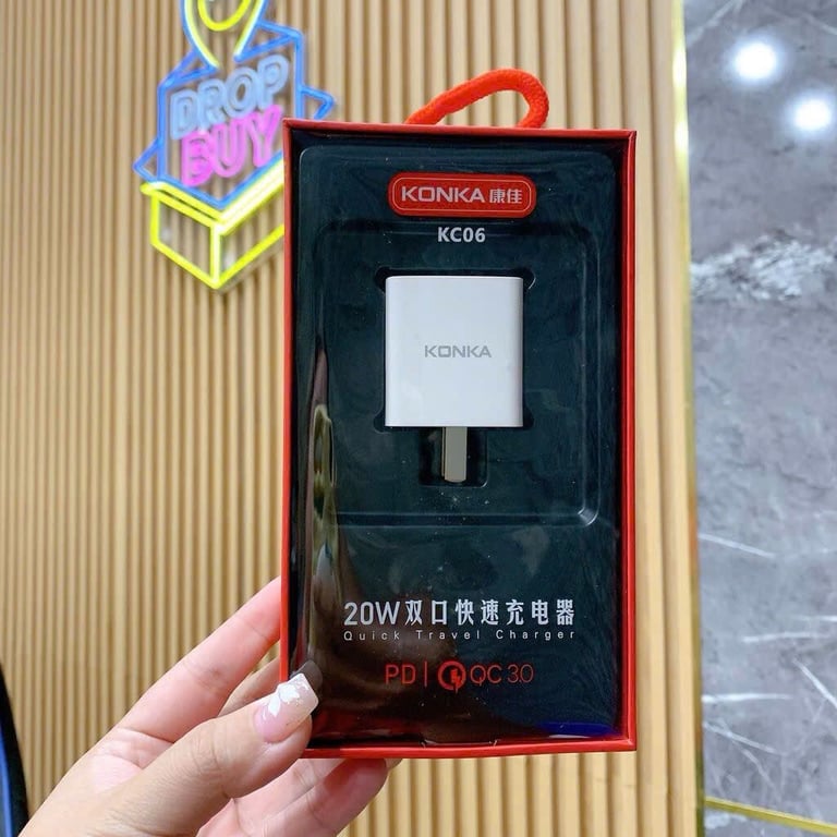 Củ sạc nhanh KONKA KC06 – 2 cổng PD20W + QC3.0 xịn sò
