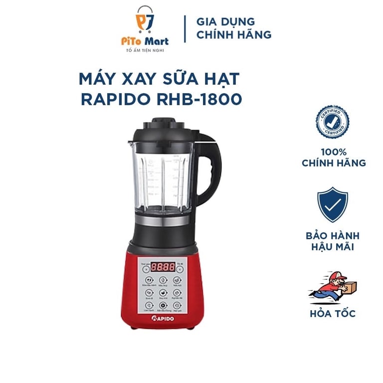 Máy làm sữa hạt Rapido model RHB1800D 1750ml