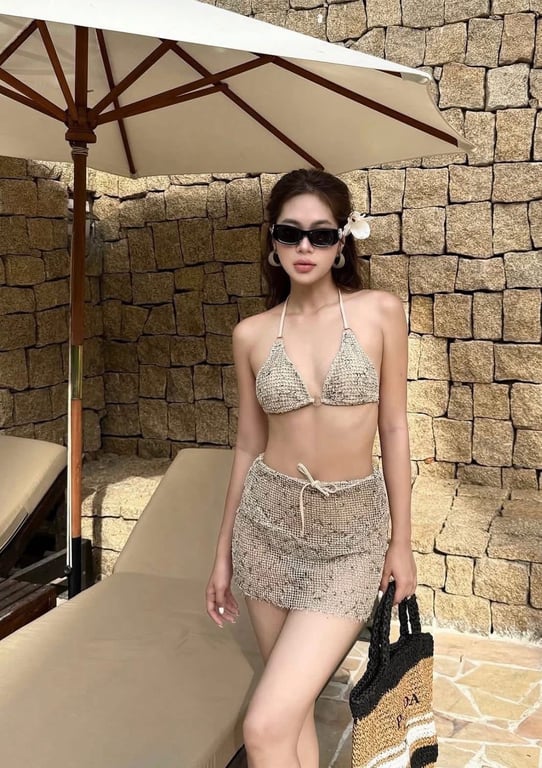 Set bikini 3 món be lưới - DT228