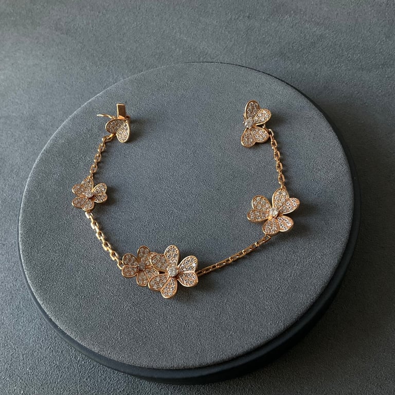 Vòng tay VCA Kim cương nhân tạo  bạc 925 mạ vàng 18k