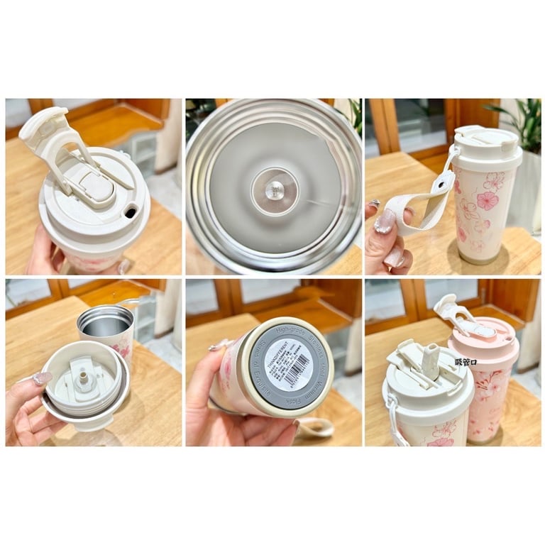 Ly Giữ Nhiệt Họa Tiết Hoa Nhẹ Nhàng Dung Tích 500ml