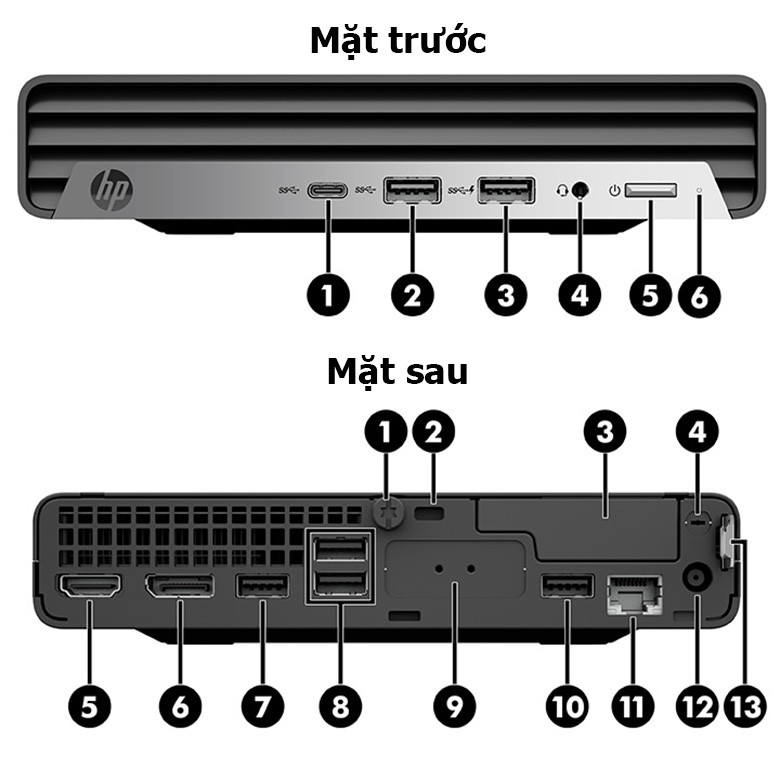 Bộ Máy Tính Để Bàn HP ProDesk 400 G6 Desktop Mini - Intel Core i7 10700T/8GB DDR4 / SSD 512GB (60U54PA)