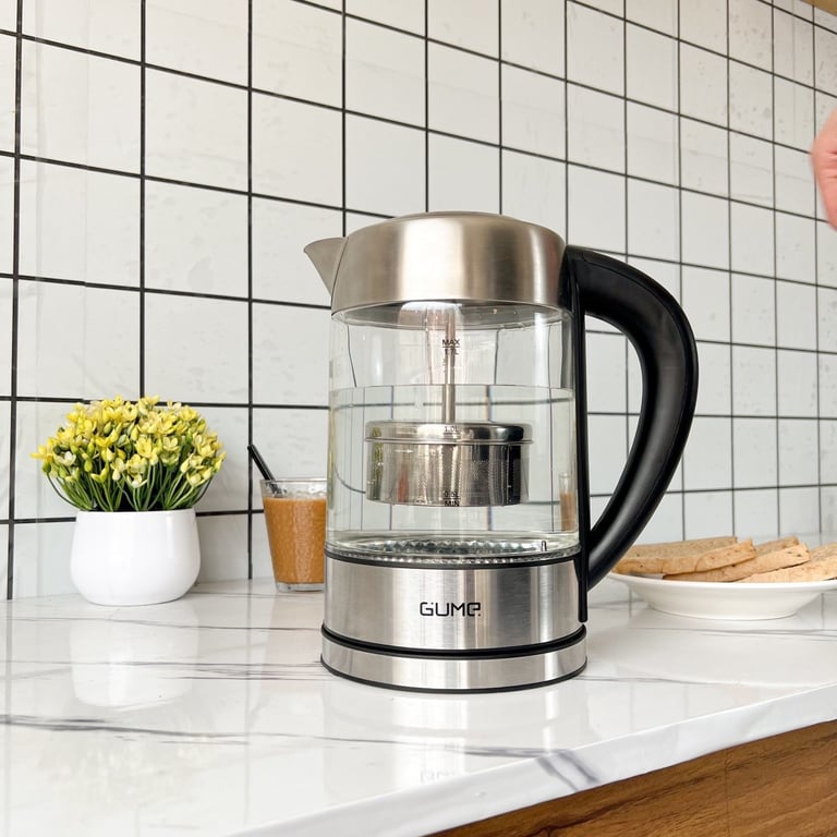 ẤM SIÊU TỐC GUME THUỶ TINH KÈM LÕI LỌC GMEK2201 1.7L