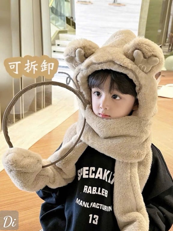 Mũ Tai gấu chữ M 944 kèm kính cho Trẻ Em từ 3-12 tuổi,