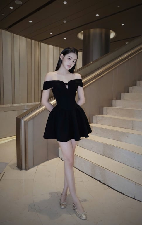 Đầm trễ vai nơ nhỏ brand Chou Chou
