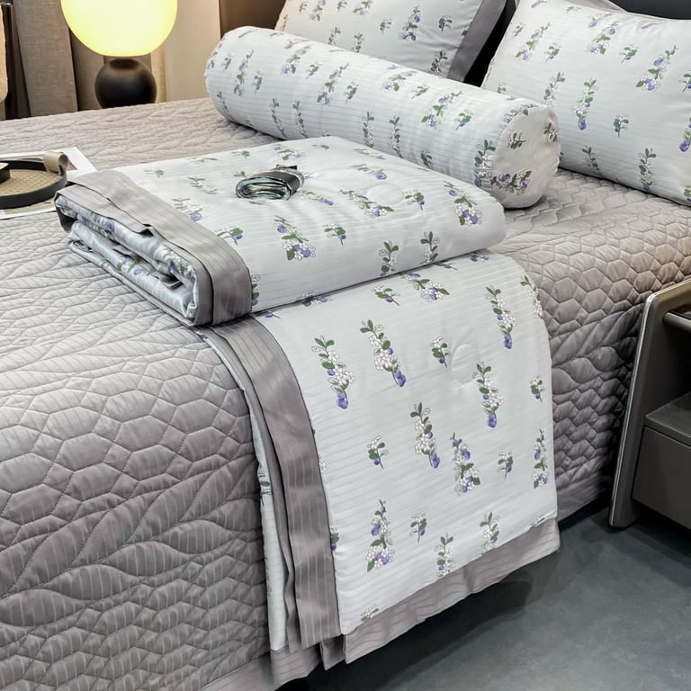 Set 5 món ga gối Cotton lụa tráng Lyocell xịn sò