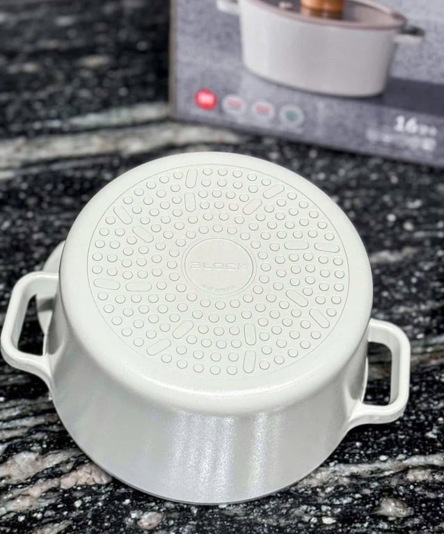 Nồi Chống Dính Đáy Từ 16cm FIKA NEOFLAM Hàn Quốc Nhôm Đúc Phủ Gốm (Màu Trắng Ngà)