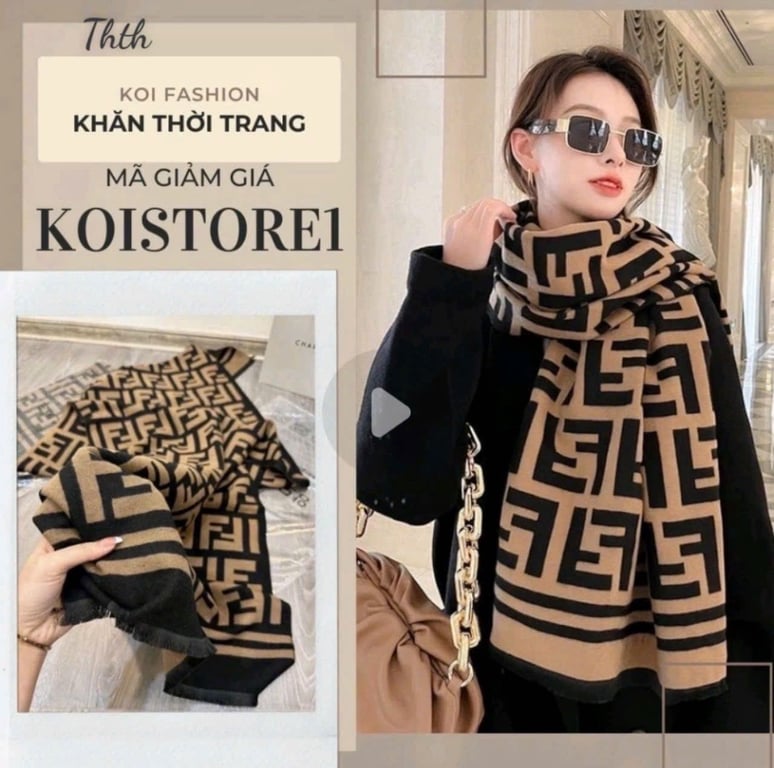 khăn F.endi hàng remake chất dạ pha cashmere