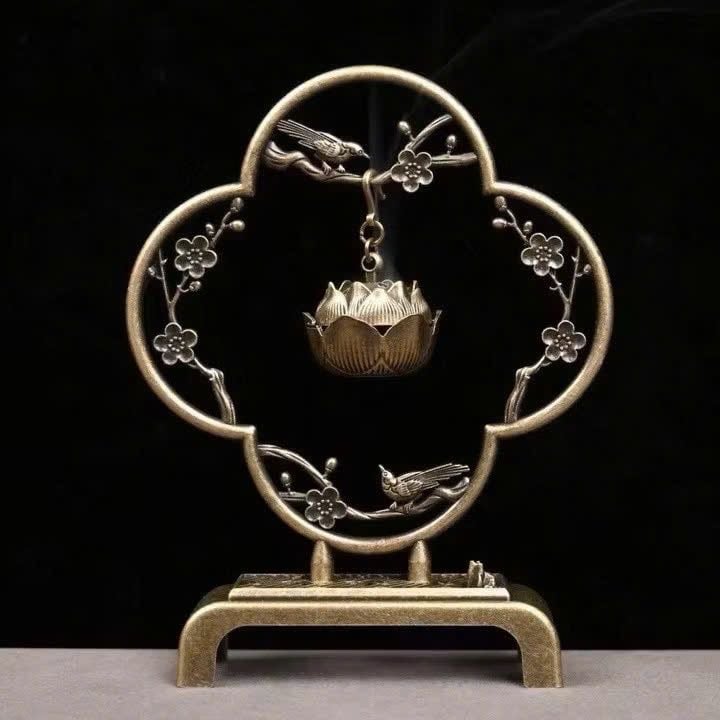 Lư Đốt Nhang Trầm Hương , Xông Nụ Trầm  mẫu hoa sen